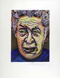 DAVID ALFARO SIQUEIROS, Self-portrait, colour lithograph